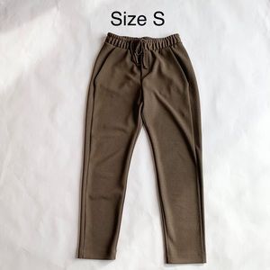 NWT Zara Drawstring Pants Dark Taupe Brown Lounge Sz S